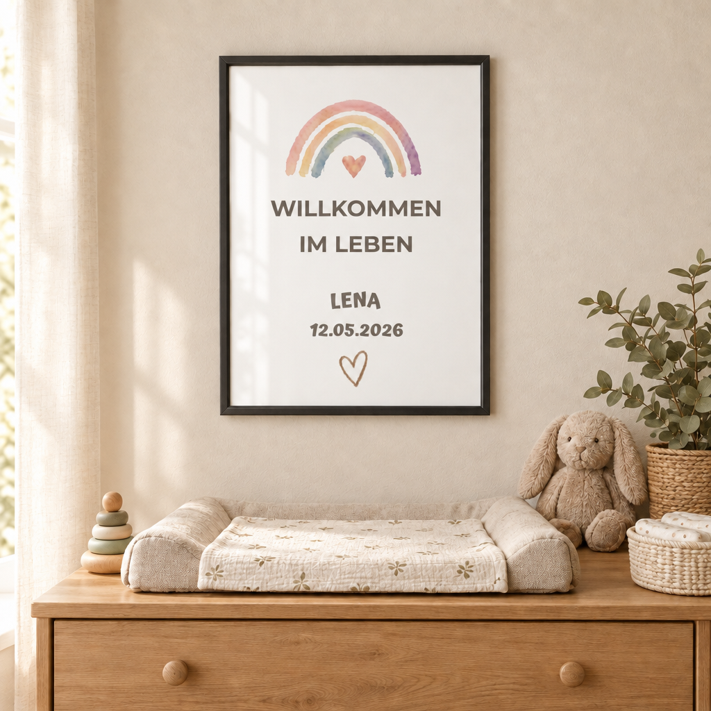 Personalisiertes Baby Poster – Willkommen im Leben