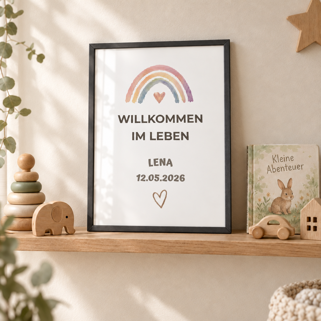 Personalisiertes Baby Poster – Willkommen im Leben