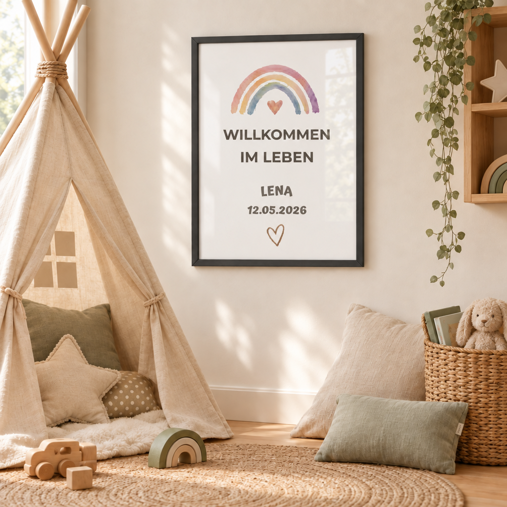 Personalisiertes Baby Poster – Willkommen im Leben