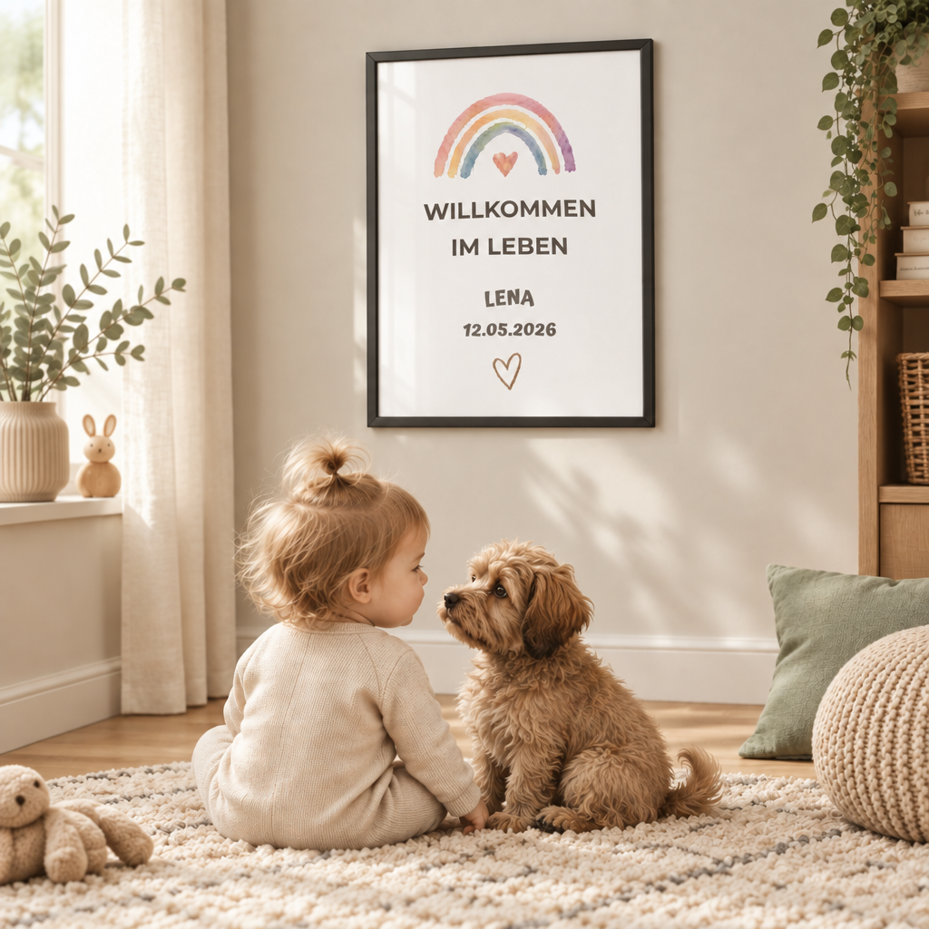 Personalisiertes Baby Poster – Willkommen im Leben