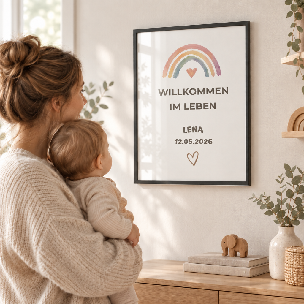 Personalisiertes Baby Poster – Willkommen im Leben