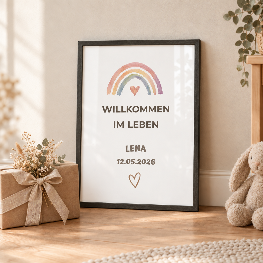 Personalisiertes Baby Poster – Willkommen im Leben