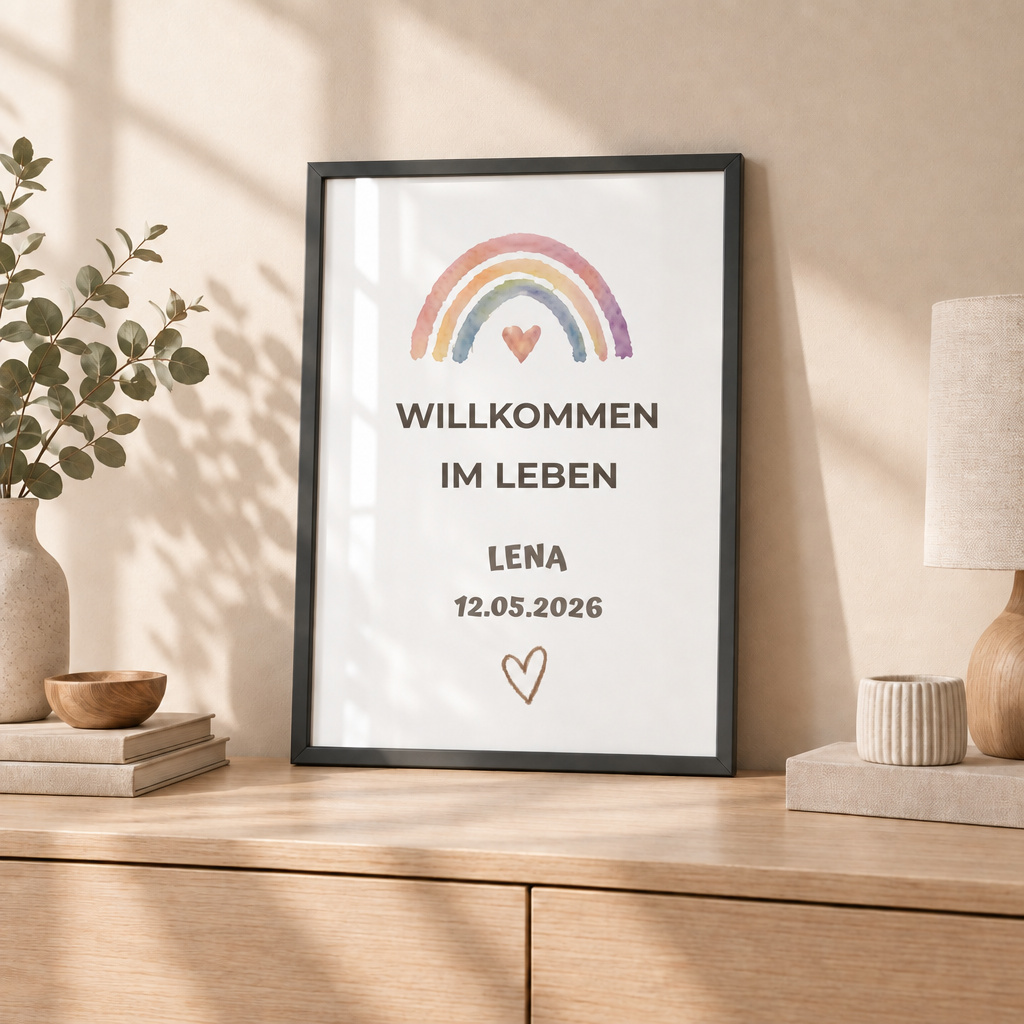 Personalisiertes Baby Poster – Willkommen im Leben