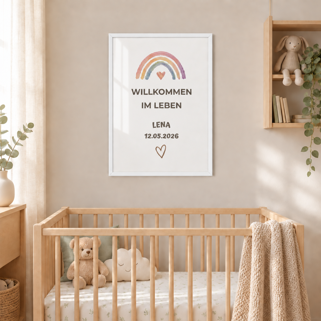 Personalisiertes Baby Poster – Willkommen im Leben