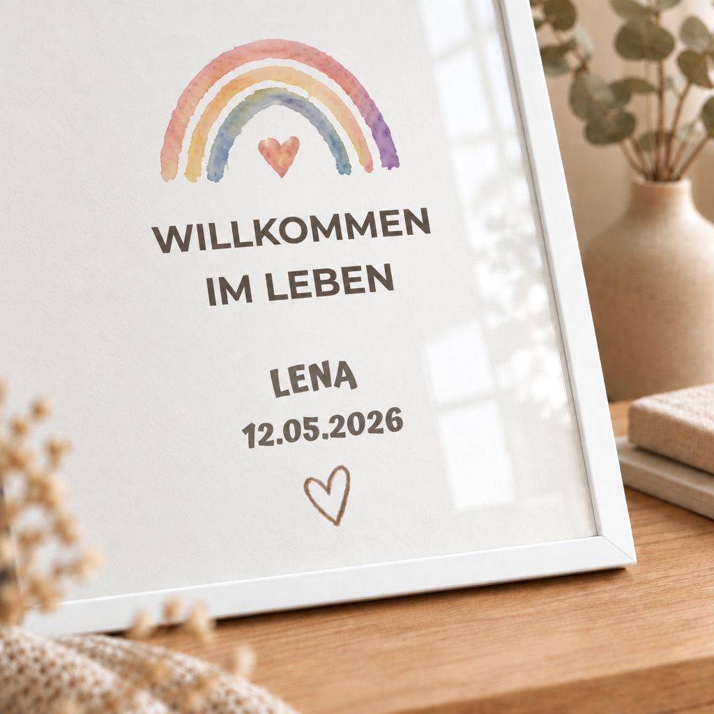 Personalisiertes Baby Poster – Willkommen im Leben