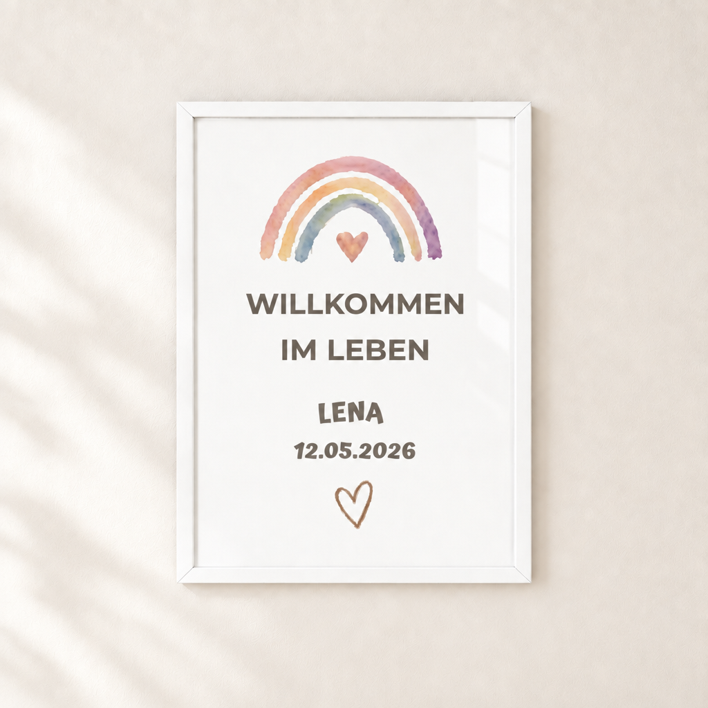 Personalisiertes Baby Poster – Willkommen im Leben