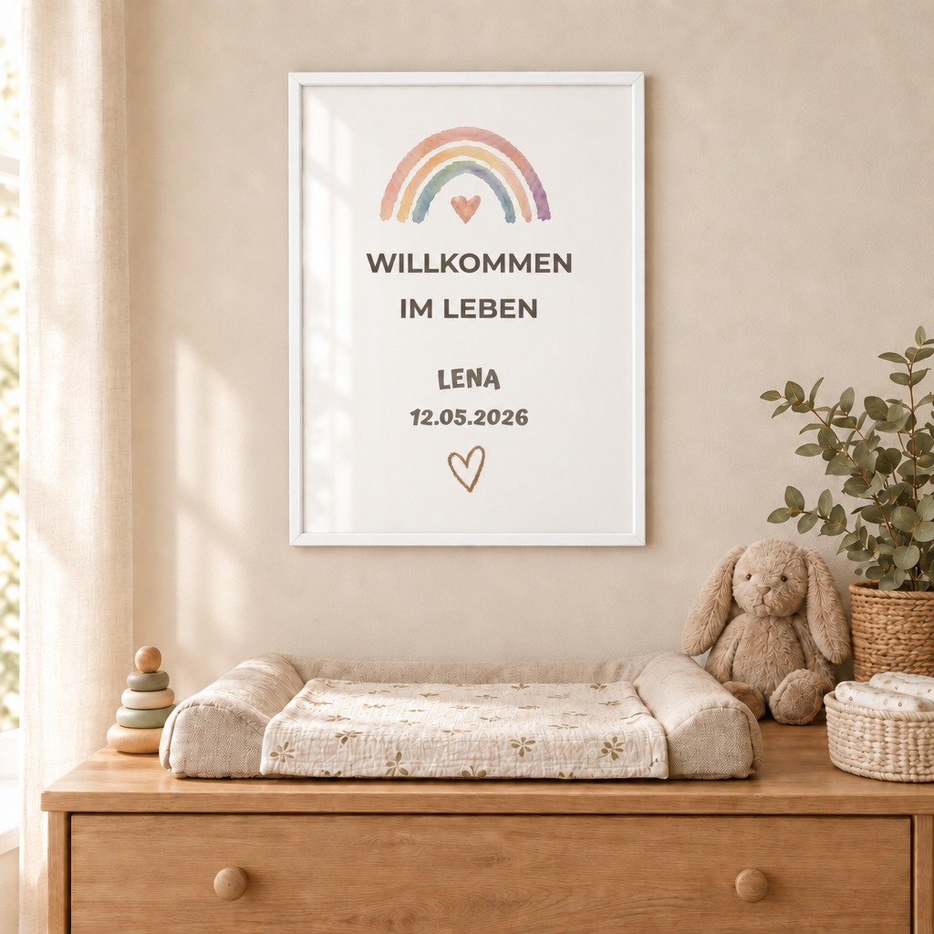Personalisiertes Baby Poster – Willkommen im Leben
