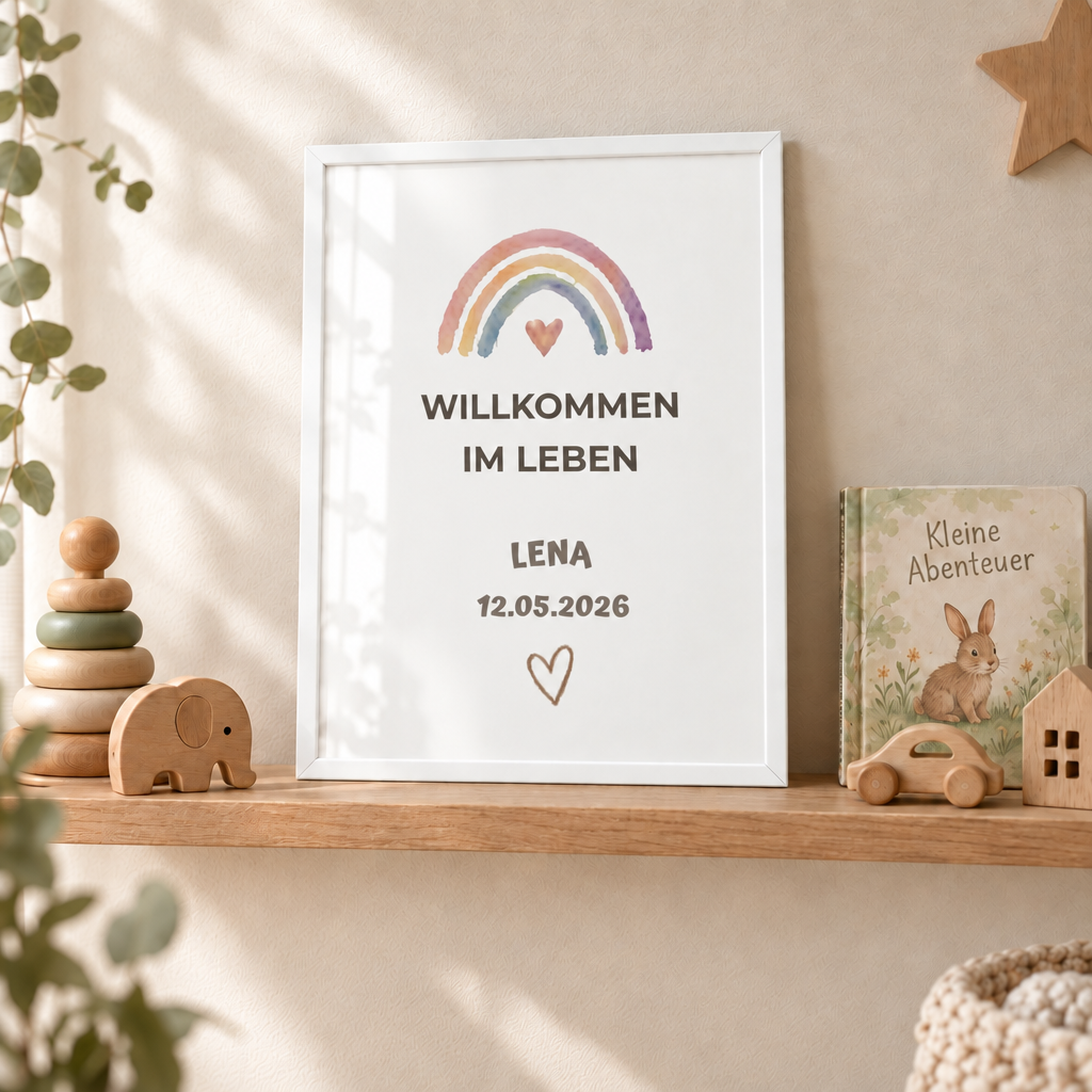 Personalisiertes Baby Poster – Willkommen im Leben
