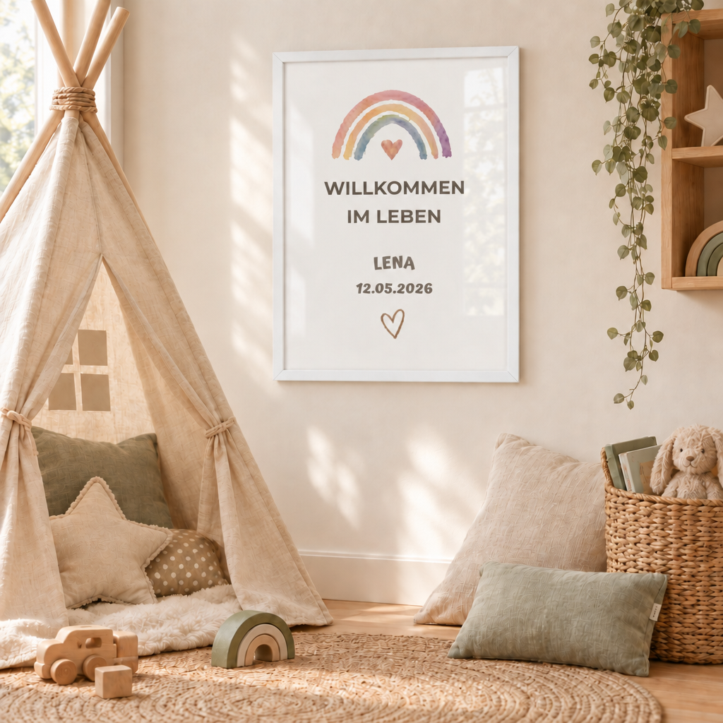 Personalisiertes Baby Poster – Willkommen im Leben