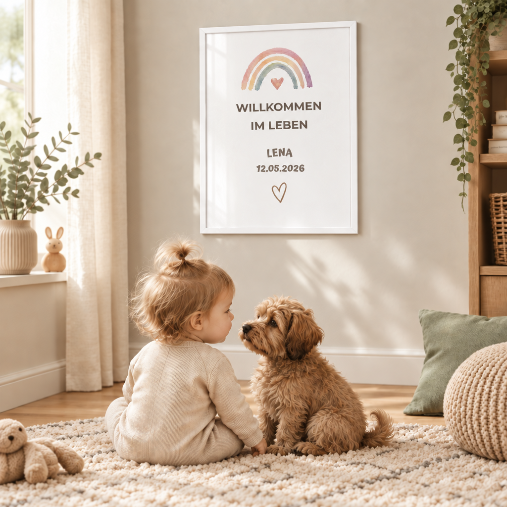 Personalisiertes Baby Poster – Willkommen im Leben
