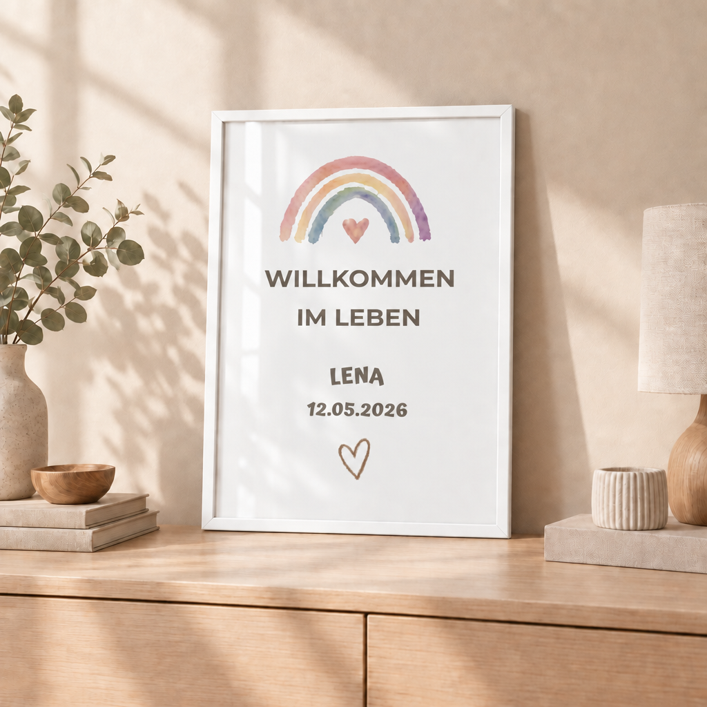 Personalisiertes Baby Poster – Willkommen im Leben